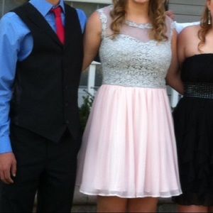 pink and grey homecoming dress